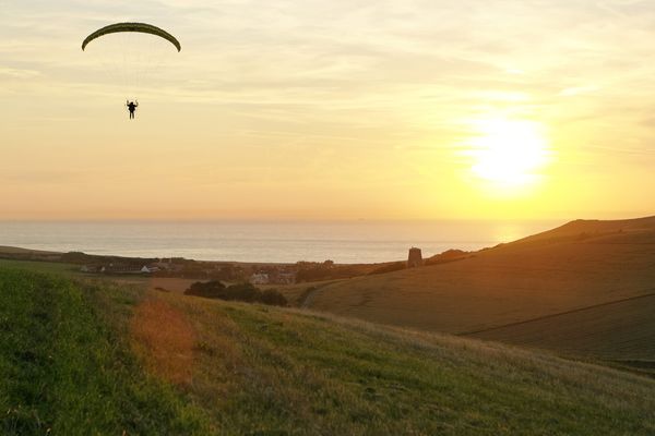 Coucher de soleil dans le Boulonnais. 