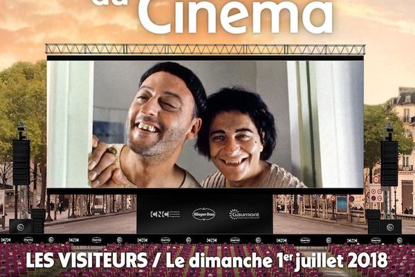 Le film Les Visiteurs sera projeté dimanche 1er juillet sur les Champs-Elysées.