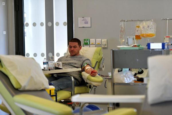 Don du sang à l'hôpital de Fleyriat à de Bourg-en-Bresse.