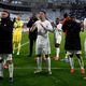 Les joueurs de Rennes saluent leurs supporters après avoir remporté le match des 64es de finale de la Coupe de France entre les Girondins de Bordeaux et le Stade Rennais FC, au Nouveau Stade de Bordeaux, à Bordeaux, dans le sud-ouest de la France, le 22 décembre 2024.