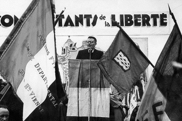 FRANCE, Limoges : photo prise dans les années 50 du maire de Limoges, ancien résistant, Georges Guingouin.