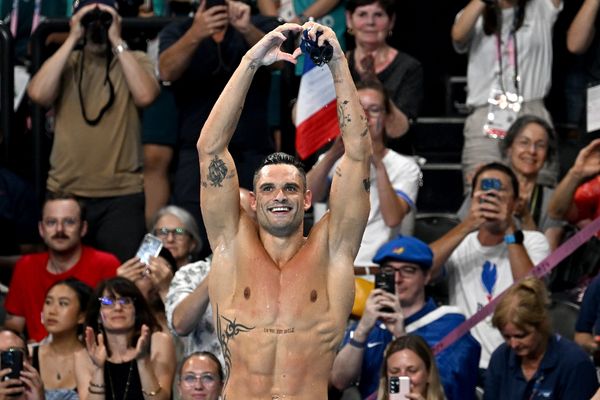 Le nageur français Florent Manaudou (ici aux JO de Paris 2024, lors du 50 m nage libre), sera présent à Saint-Dizier le 11 octobre.