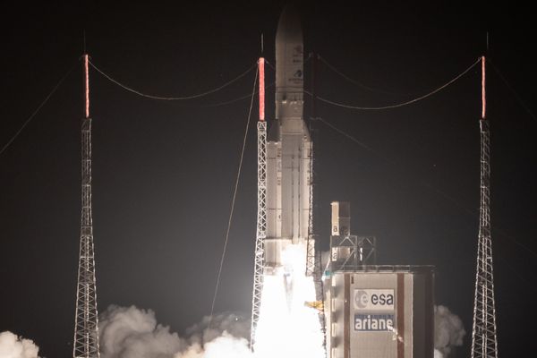 Un décollage d'Ariane 5, à Kourou, en octobre 2018