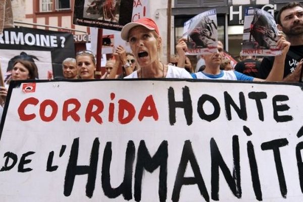 Des anti-corridas du Crac manifestent dans les rues de Bayonne