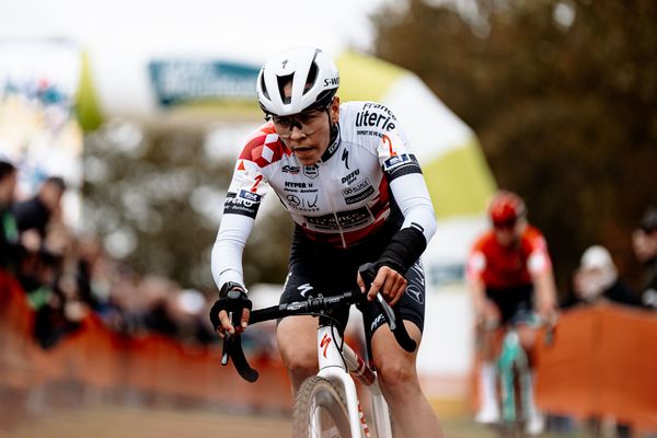 Célia Géry, en cyclo-cross, lors d'une des manches précédente de la Coupe de France.