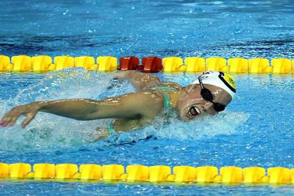 Montpellier - Lara Grangeon, lors des championnats de France de natation - 29 mars 2016.