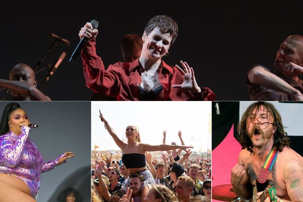 Christine and the Queens, Lizzo (à gauche) et le groupe punk anglais IDLES (à droite) étaient à Glastonbury ce week-end, une semaine avant leur venue au Main Square.