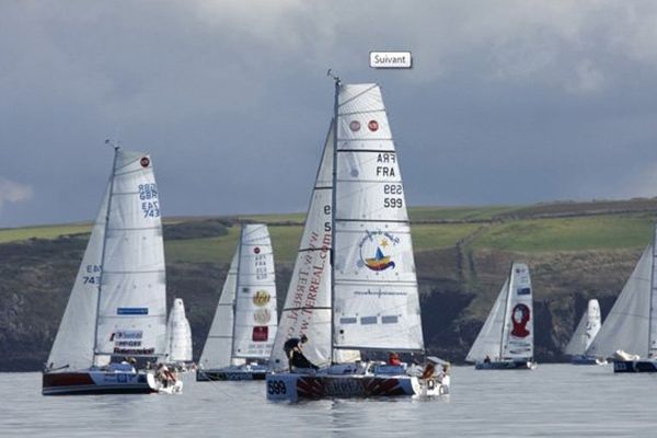 Les voiliers pendant le prologue de la Mini Transat