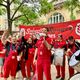 La bodega du Stade Toulousain s'est délocalisée à Bordeaux (Gironde) pour la demi finale du Top 14, vendredi 21 juin.