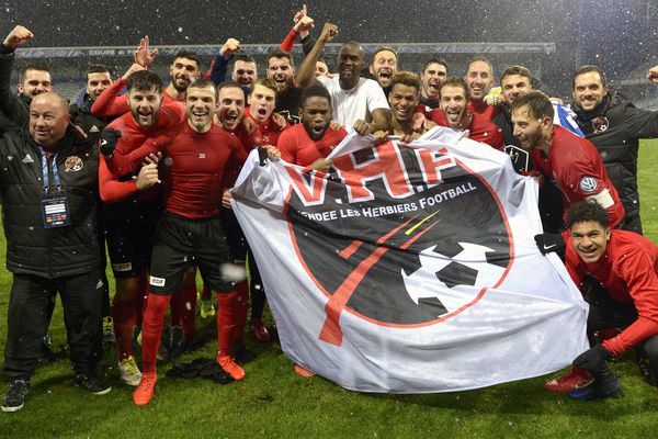 Les Herbiers à l'issue du match contre l'AJ Auxerre le 6 février 2018