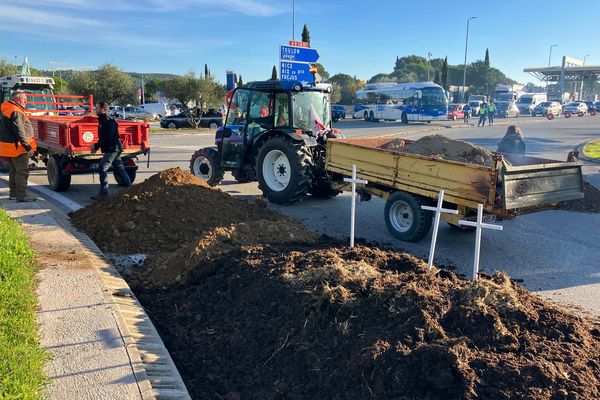 Des agriculteurs du Var manifestent ce lundi 18 novembre, contre le Mercosur.