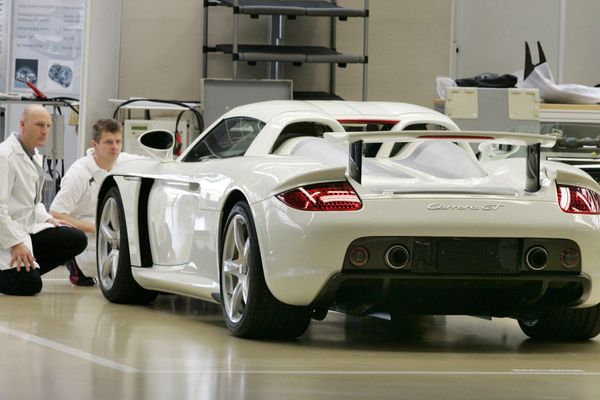 Dans l'usine Porsche de Leipzig (en 2005).