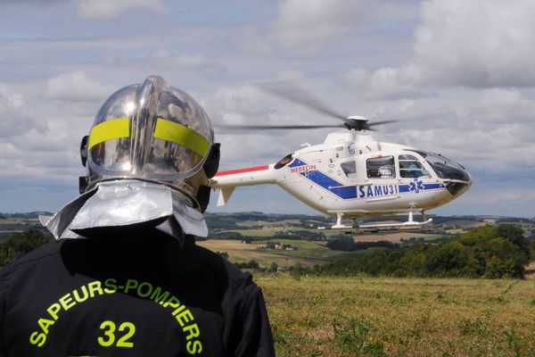 La victime a été héliportée par les sapeurs pompiers du Gers