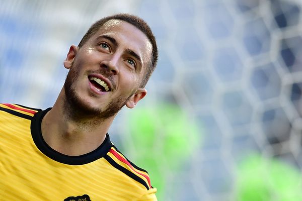 Hazard, souriant, après son but face à l'Angleterre. La Belgique termine 3ème de la Coupe du monde