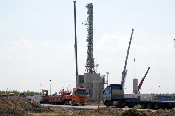 Un forage de gaz de schiste en Pologne