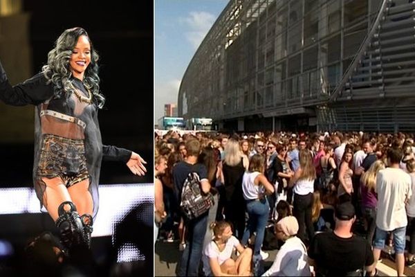 Des milliers de fans ont attendu de longues heures devant le Stade Pierre-Mauroy, où Rihanna se produit ce samedi soir. 