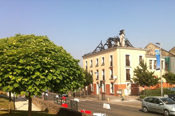 Le lieu de l'incendie hier