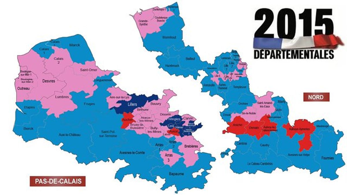 Departementales Nord Pas De Calais La Nouvelle Carte Des Cantons En Couleurs