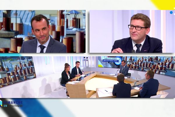 Quatre élus locaux sur le plateau de Dimanche en politique, le 25 septembre 2022