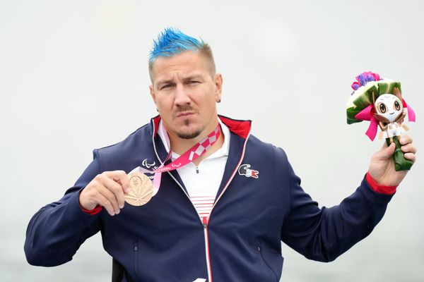 Rémy Boullé lors de son podium aux jeux paralympiques de Tokyo, en septembre 2021.