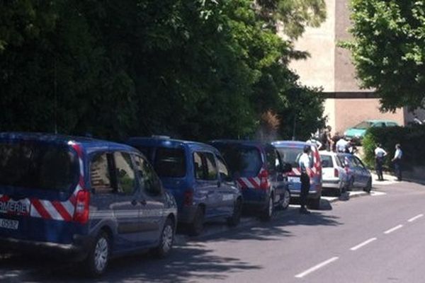 Les gendarmes en opération, HLM Saint Antoine ce mardi 25 juin à Bastia