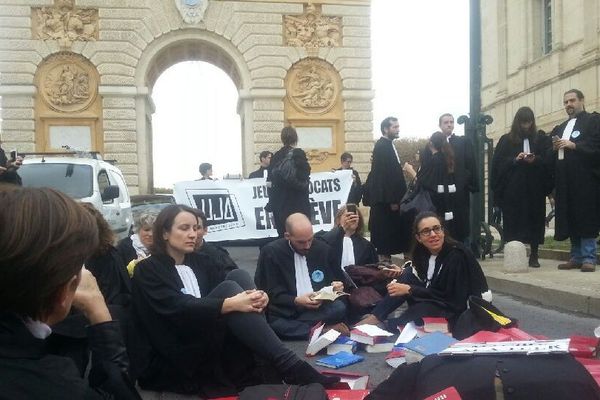 La manifestation des avocats de Montpellier le 20 novembre 2014