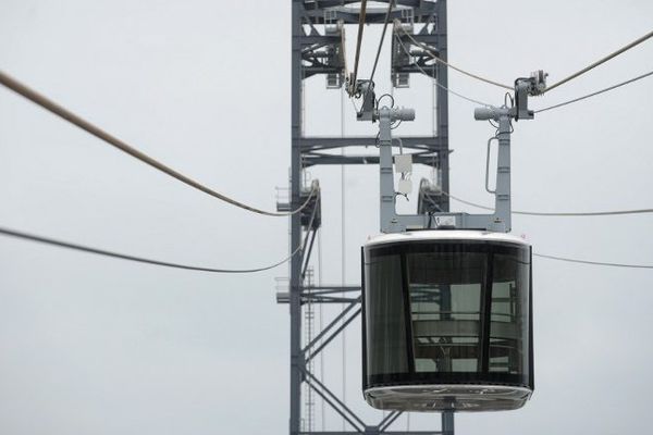 Première cabine du téléphérique brestois, photographiée le 17 août 2016. Une source d'inspiration pour la ville de Perpignan. 