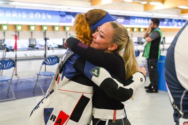 Manon Herbulot, 17 ans, le 28 juillet à Châteauroux pour les épreuves de tir des JO 2024.