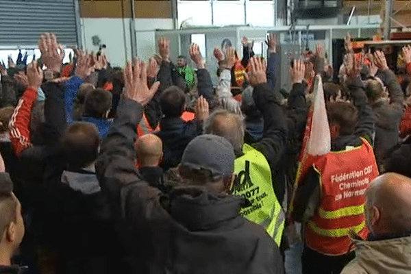 photo archive - l'assemblée générale des cheminots de Caen ce jeudi