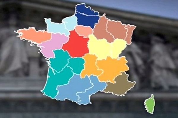 La carte de France à 13 régions - juillet 2014.