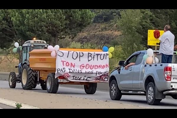 Près de 200 manifestants ont protesté vendredi 29 juillet contre la possible implantation d'une usine de bitume entre les communes d'Espira de l'Agly et Cases-de-Pène