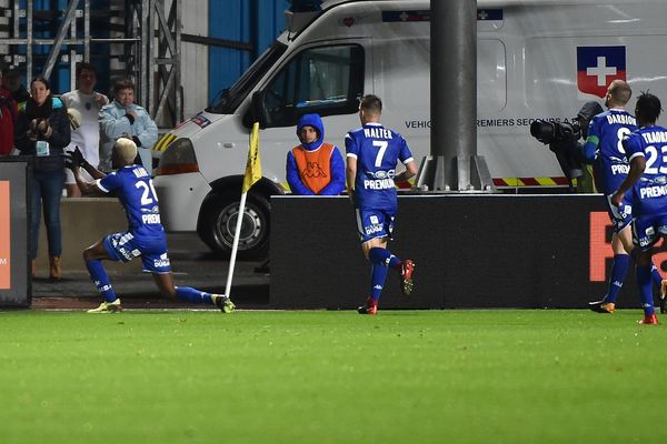 Le 20 janvier dernier la joie des troyens après le but décisif de Niane face au Losc