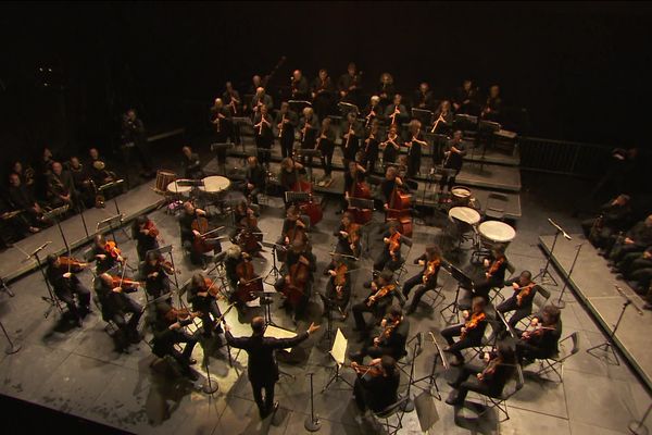 Les musiciens du Concert Spirituel, sous la direction d'Hervé Niquet, lors de la représentation à Chambord en 2016