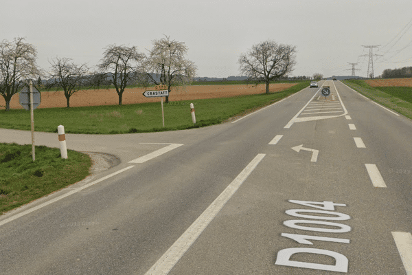 L'accident mortel a eu lieu sur la RD1004, au niveau de la commune de Crastatt (Bas-Rhin)