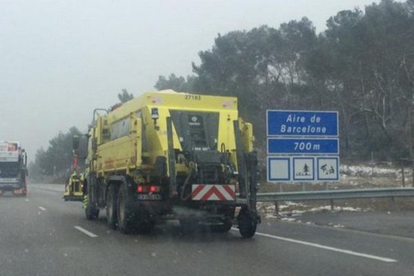 Salage de l'autoroute A8 au niveau de Brignoles dans le Var.