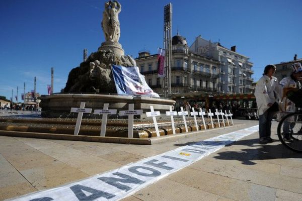 Les salariés de Sanofi avaient manifesté en 2013 place de la Comédie à Montpellier