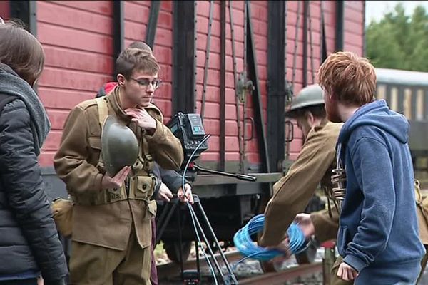 Les trains de l'association Trains et Traction servent de décor au tournage du film.