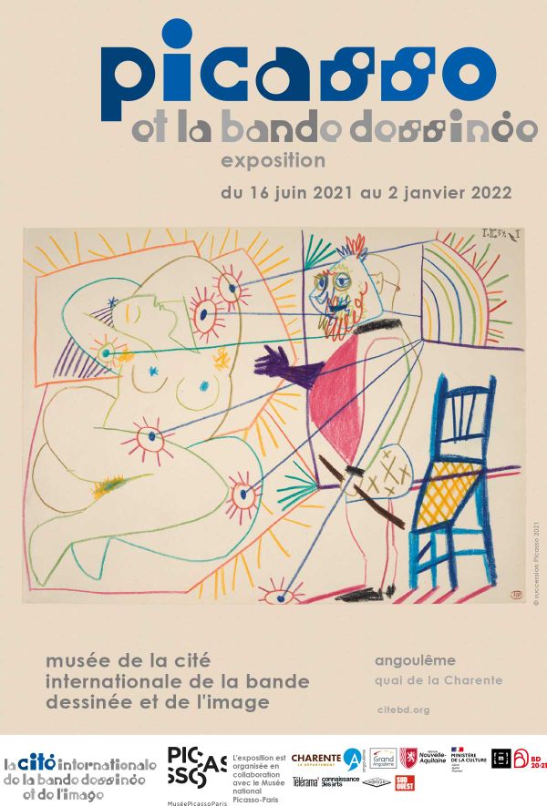 Picasso exhibition poster at the comic strip festival in Angoulême