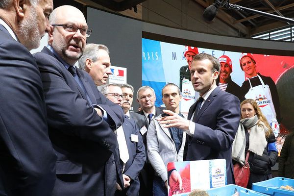 Emmanuel Macron avec le Ministre de l'Agriculture Stéphane Travert