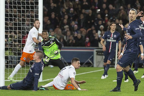 Le gardien du MHSC face au PSG lors du match aller - 20 décembre 2014