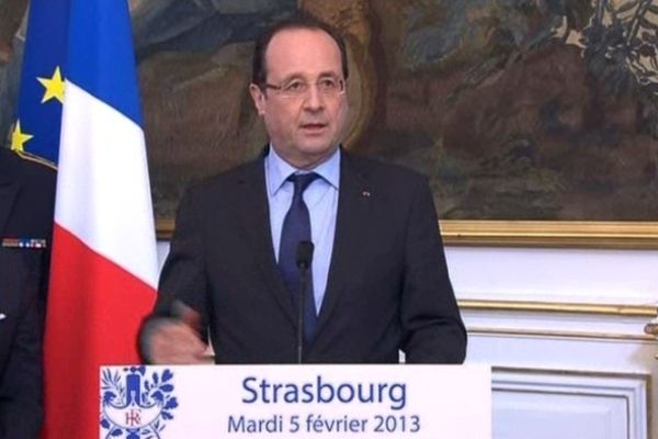 François Hollande lors de sa visite à Strasbourg 