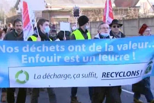 Manifestation contre la déchèterie de Lihons en janvier (Somme)