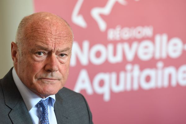 Alain Rousset durant une conférence de presse le 15 mai 2017.  