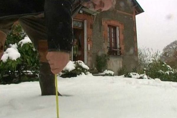 Les premières chutes de neige en Creuse, le 15 novembre dernier. Une dizaine de cm avaient déjà été mesurés à Féniers (23)