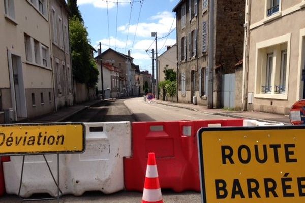 La rue d'Anthony à Limoges, en travaux pour une semaine.