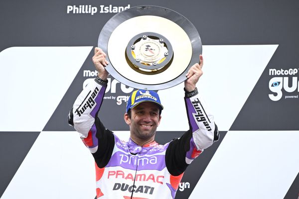 "La sensation est incroyable", Johann Zarco, vainqueur ce samedi 21 octobre 2023 du Grand Prix d'Australie en moto.