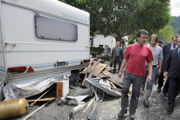 Le président François Hollande avait visité un des campings de Saint-Béat le 20 juin.