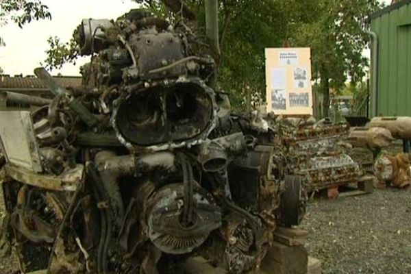 Le moteur d'avion retrouvé par l'association "Somme aviation 39-45".