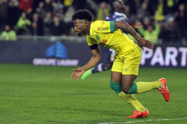 Georges Kevin Nkoudou marque le premier but contre Évian Thonon Gaillard à la Beaujoire le 14 mars 2015