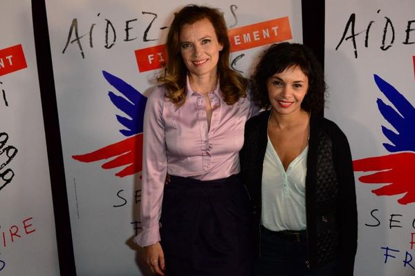 Valérie Trierweiler et Saïda Jawad au musée des Arts forains, à Paris, le 28 mars 2014. 